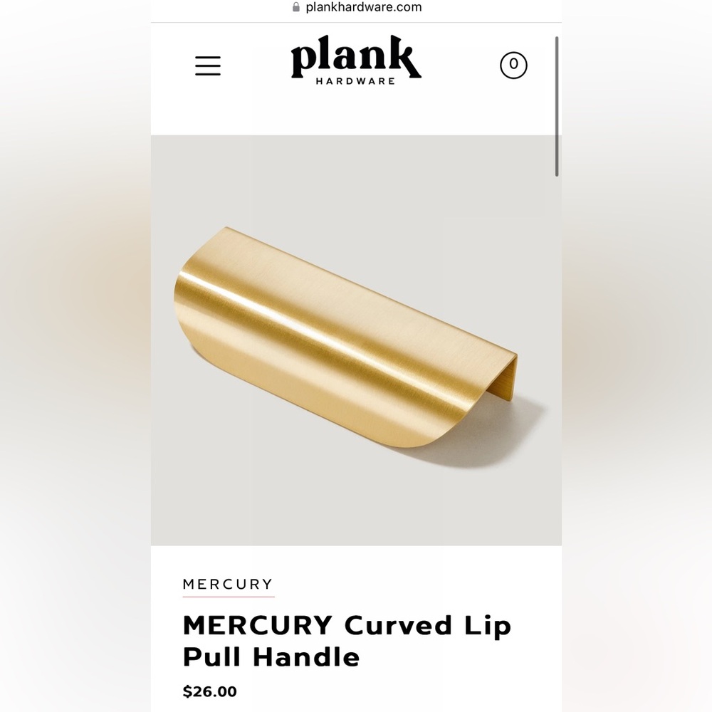 Plank Hardware - MERCURY Curved Lip Pull Handle